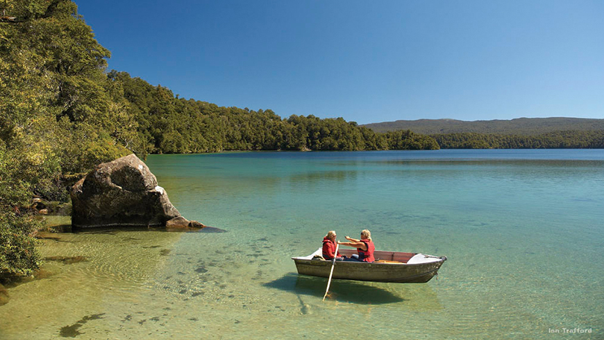 Rowboat on the ocean, Gisborne