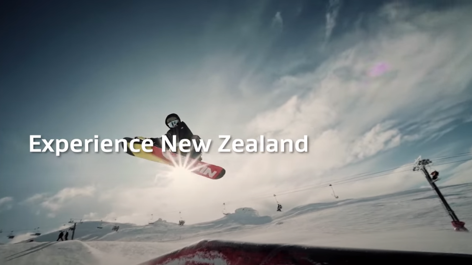 Person skiing in Queenstown, New Zealand