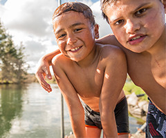 Kids playing in New Zealand