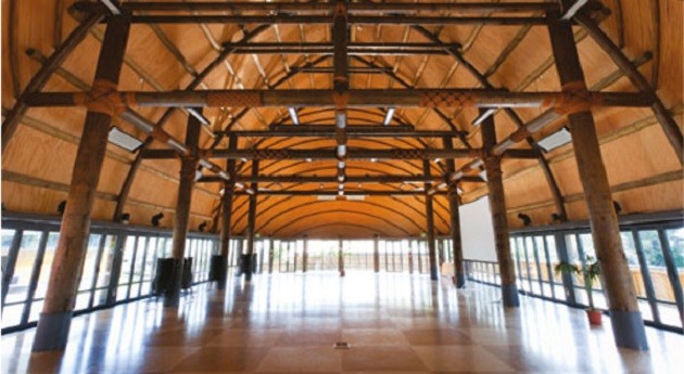 Looking inside a traditional Pacific meeting house