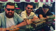 Construction Manager James from Wales enjoying beer tasting with friends in New Zealand